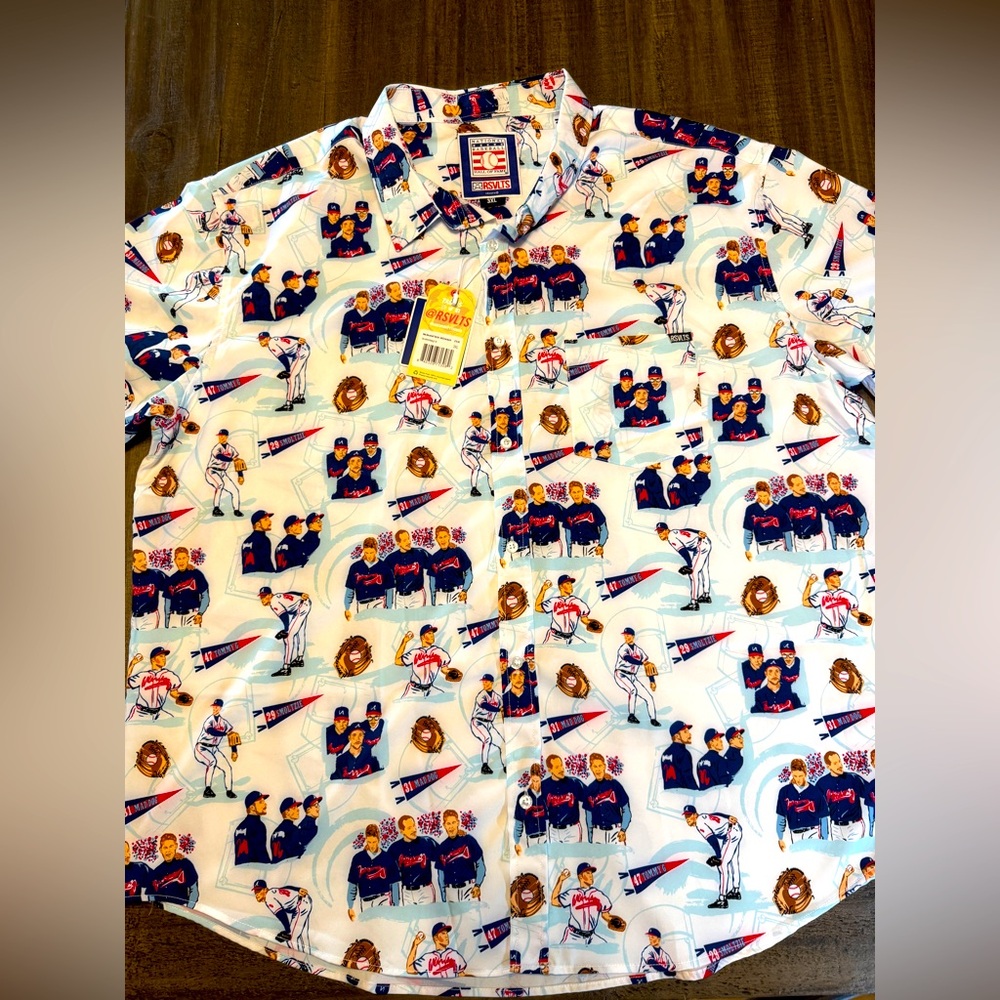 RSVLTS The Big Three Shirt Mens Sz 3XL Maddux, Smoltz, Glavine, Atlanta Braves